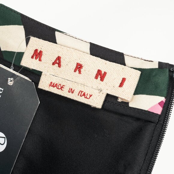 Marni PF/15 Green & Brown Patchwork-Plaid A-Line Mini Skirt - Picture 7 of 10